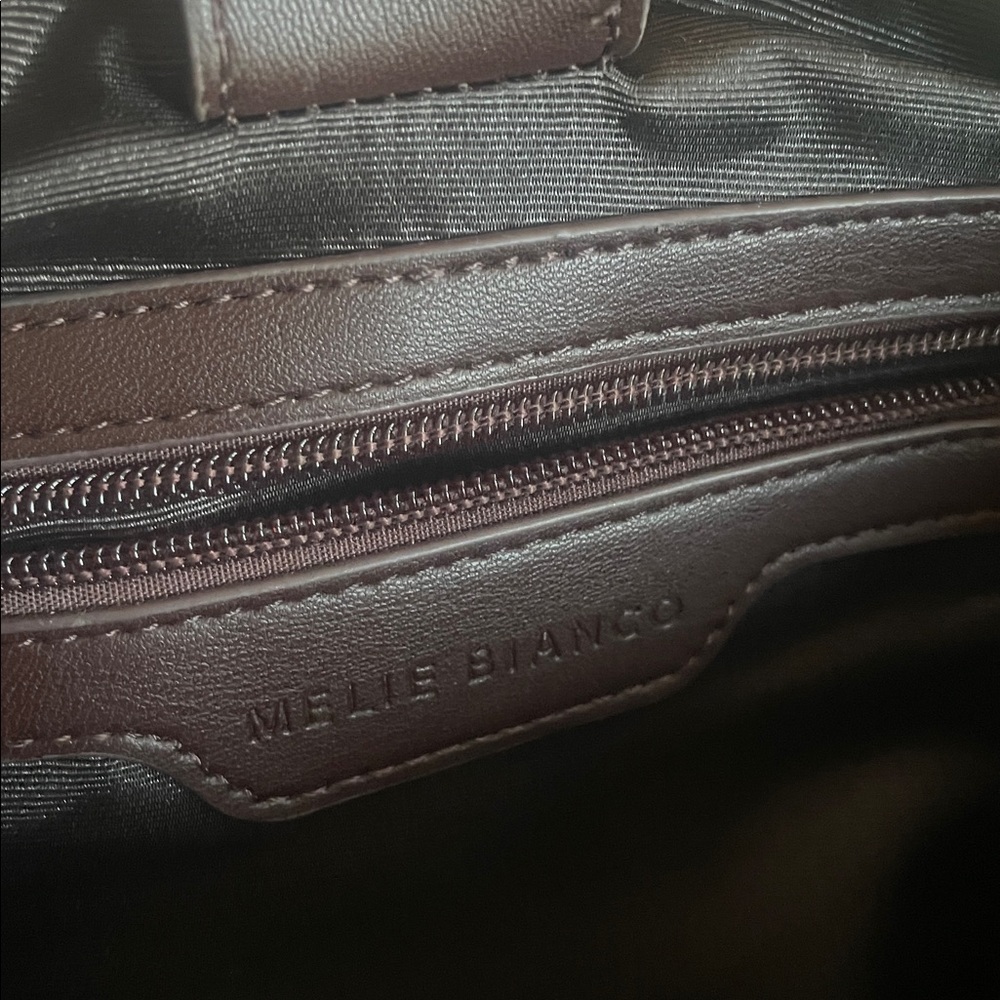 Melie Bianco large satchel: Brown Leather Woven Hobo Bag - Picture 3 of 4